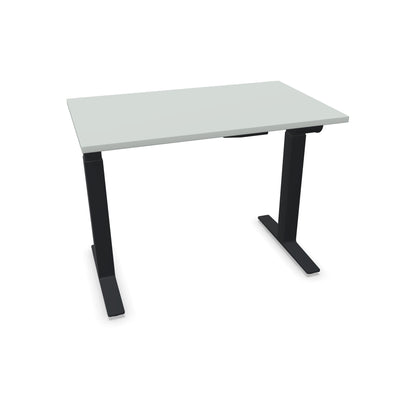 TALO.YOU Sitz-Steh-Schreibtisch mit Gaslift 1000x600mm Tischplatte Lichtgrau - Gestell Schwarz - 6039064