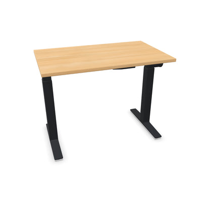 TALO.YOU Sitz-Steh-Schreibtisch mit Gaslift 1000x600mm Tischplatte Eichendekor - Gestell Schwarz - 6039068