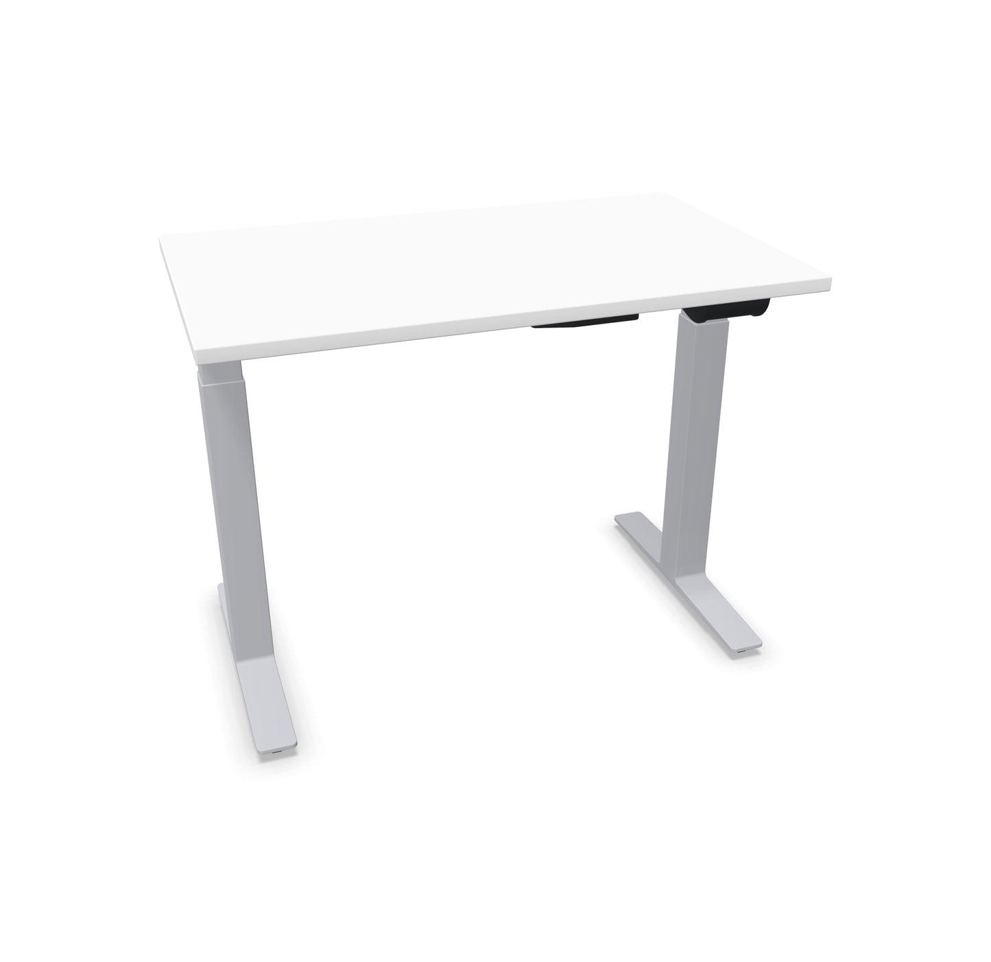 TALO.YOU Sitz-Steh-Schreibtisch mit Gaslift 1000x600mm Tischplatte Weiss - Gestell Silbergrau - 6039069