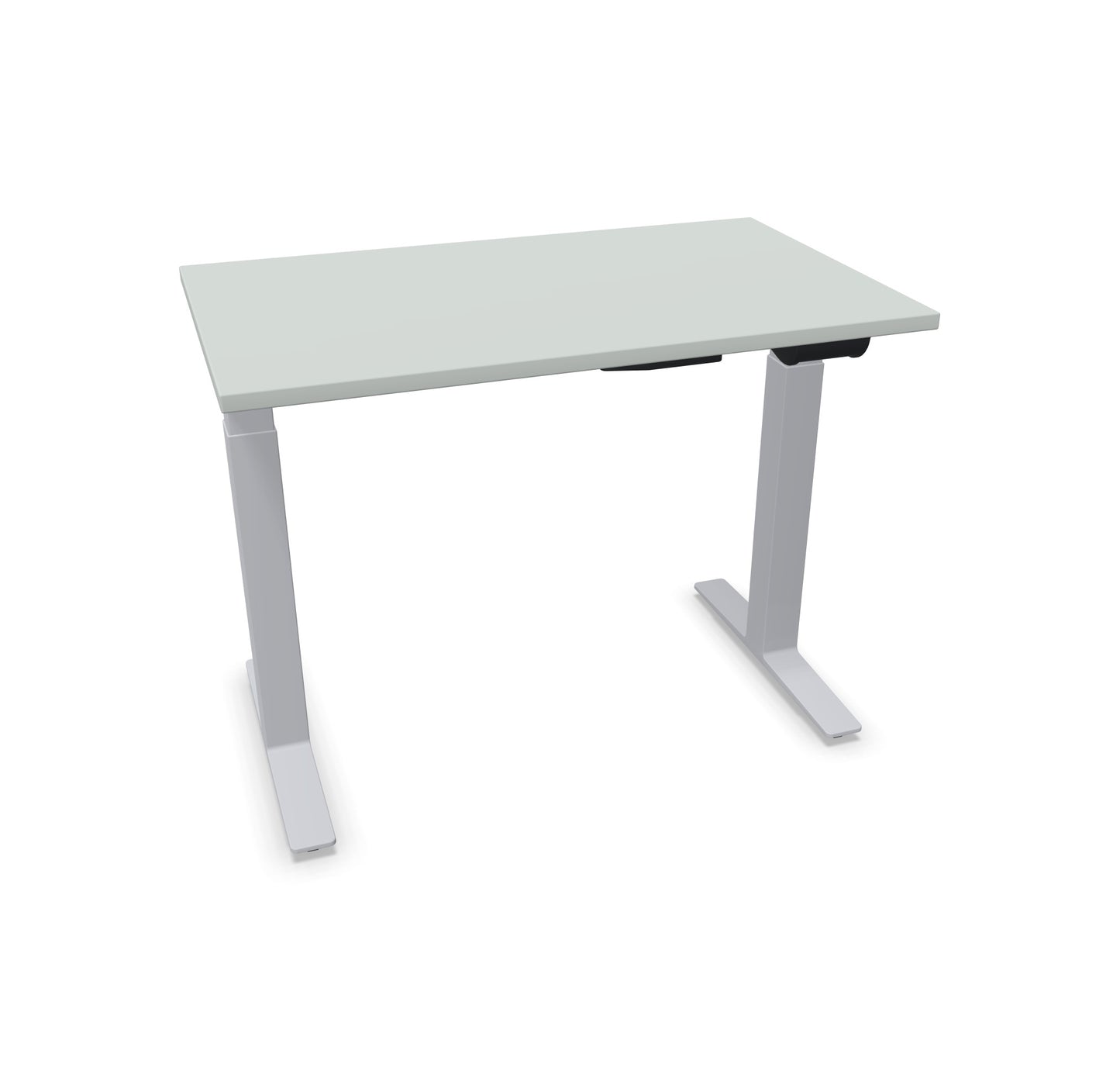 TALO.YOU Sitz-Steh-Schreibtisch mit Gaslift 1000x600mm Tischplatte Lichtgrau - Gestell Silbergrau - 6039069