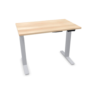 TALO.YOU Sitz-Steh-Schreibtisch mit Gaslift 1000x600mm Tischplatte Akaziendekor - Gestell Silbergrau - 6039072