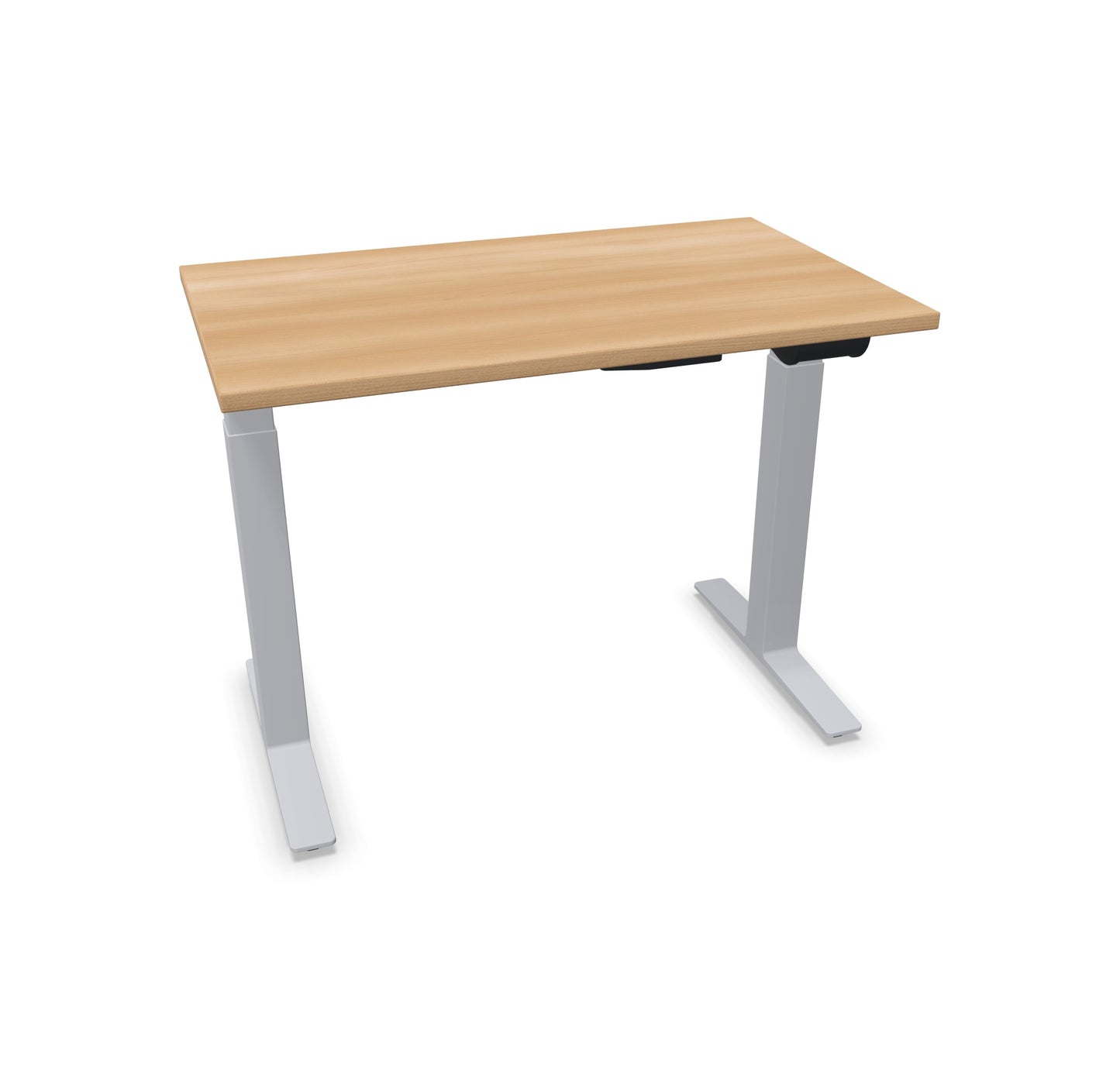 TALO.YOU Sitz-Steh-Schreibtisch mit Gaslift 1000x600mm Tischplatte Buchendekor - Gestell Silbergrau - 6039073
