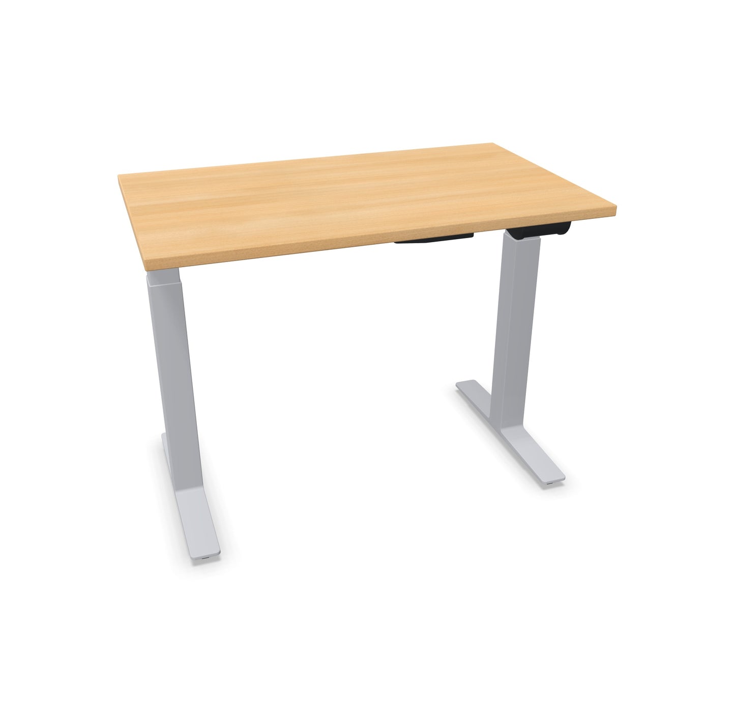 TALO.YOU Sitz-Steh-Schreibtisch mit Gaslift 1000x600mm Tischplatte Eichendekor - Gestell Silbergrau - 6039074