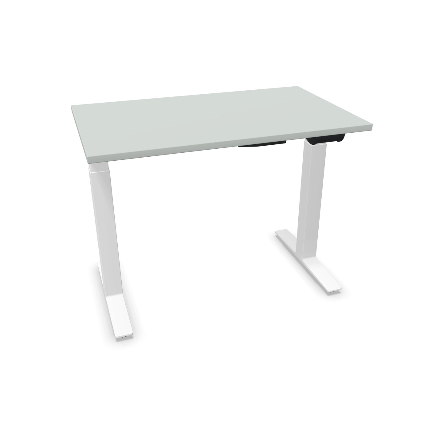 TALO.YOU Sitz-Steh-Schreibtisch mit Gaslift 1000x600mm Tischplatte Lichtgrau - Gestell Weiss - 6039082