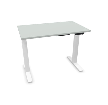 TALO.YOU Sitz-Steh-Schreibtisch mit Gaslift 1000x600mm Tischplatte Lichtgrau - Gestell Weiss - 6039082