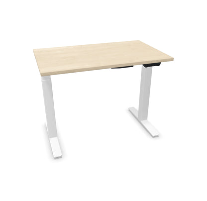 TALO.YOU Sitz-Steh-Schreibtisch mit Gaslift 1000x600mm Tischplatte Ahorndekor - Gestell Weiss - 6039083