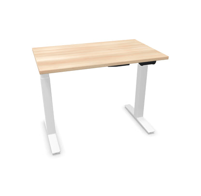 TALO.YOU Sitz-Steh-Schreibtisch mit Gaslift 1000x600mm Tischplatte Akaziendekor - Gestell Weiss - 6039084