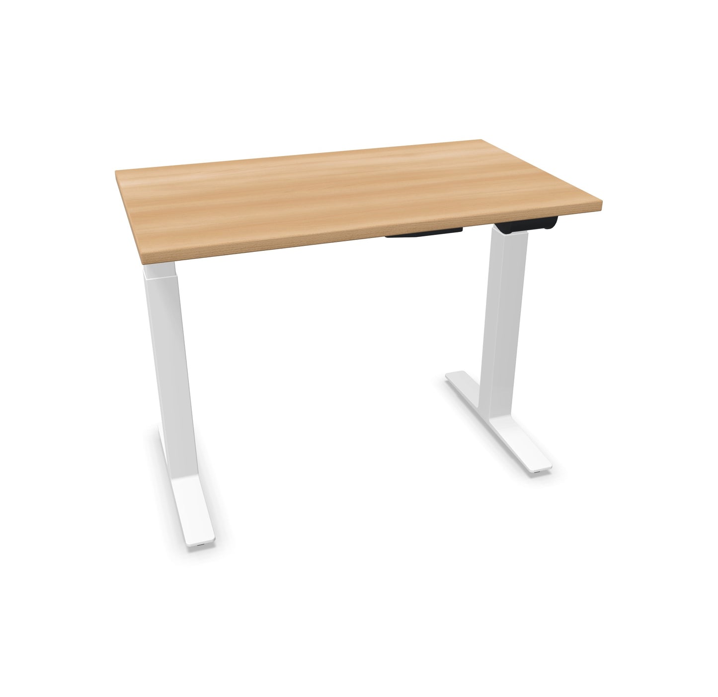 TALO.YOU Sitz-Steh-Schreibtisch mit Gaslift 1000x600mm Tischplatte Buchendekor - Gestell Weiss - 6039085
