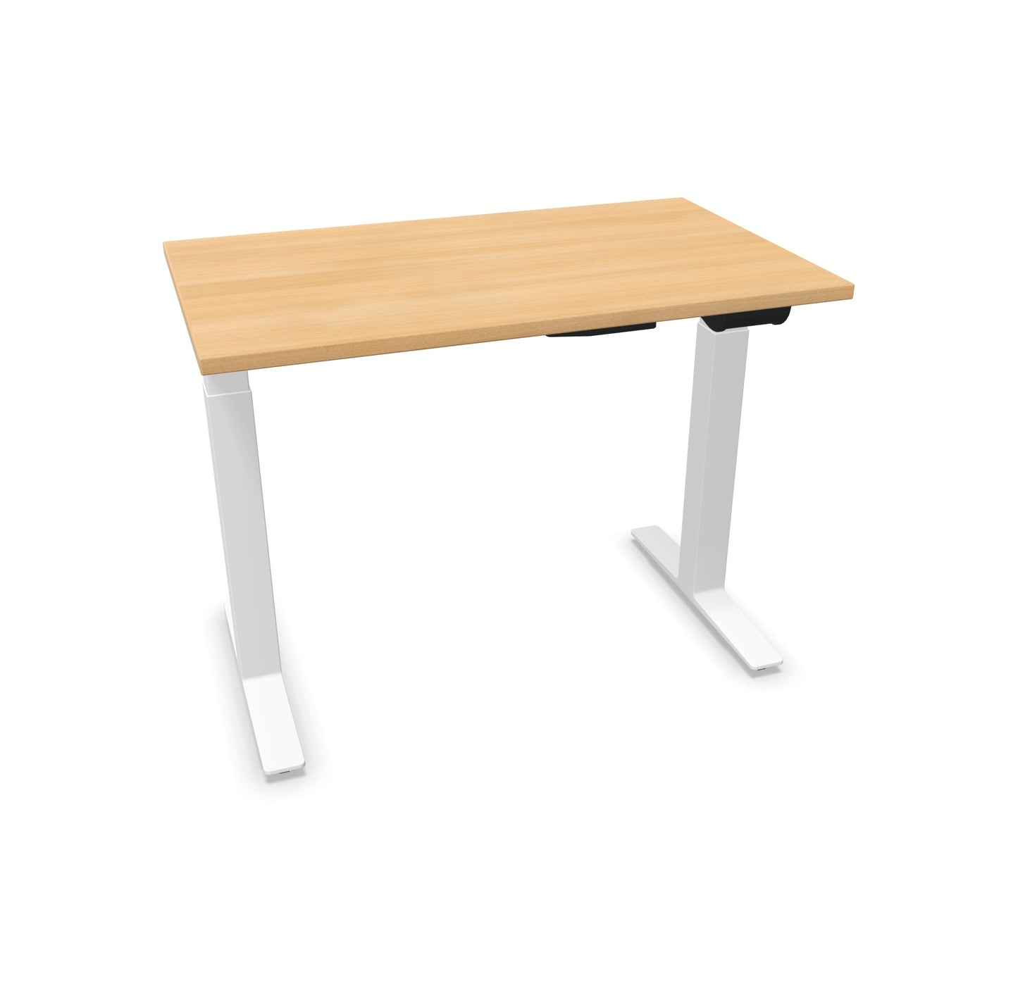 TALO.YOU Sitz-Steh-Schreibtisch mit Gaslift 1000x600mm Tischplatte Buchendekor - Gestell Weiss - 6039086