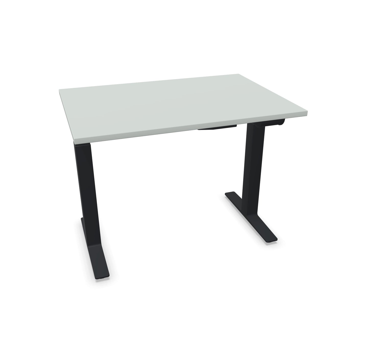 TALO.YOU Sitz-Steh-Schreibtisch mit Gaslift 1000x700mm Tischplatte Lichtgrau - Gestell Schwarz - 6039088