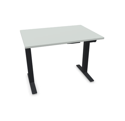 TALO.YOU Sitz-Steh-Schreibtisch mit Gaslift 1000x700mm Tischplatte Lichtgrau - Gestell Schwarz - 6039088