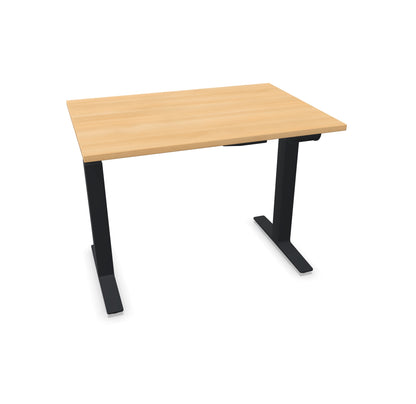 TALO.YOU Sitz-Steh-Schreibtisch mit Gaslift 1000x700mm Tischplatte Eichendekor - Gestell Schwarz - 6039092