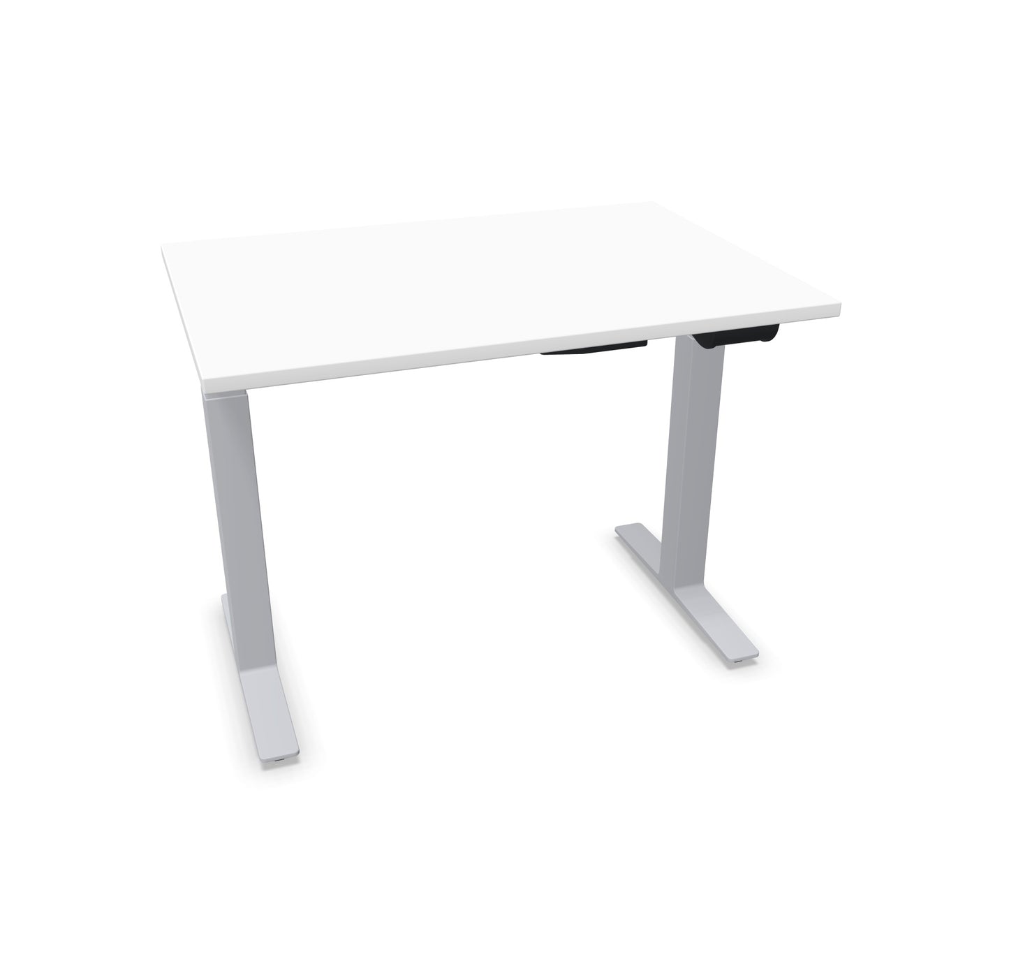 TALO.YOU Sitz-Steh-Schreibtisch mit Gaslift 1000x700mm Tischplatte Weiss - Gestell Silbergrau - 6039093