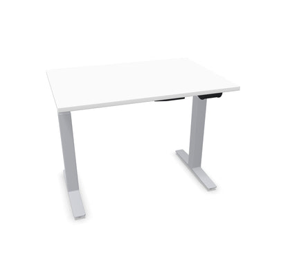 TALO.YOU Sitz-Steh-Schreibtisch mit Gaslift 1000x700mm Tischplatte Weiss - Gestell Silbergrau - 6039093
