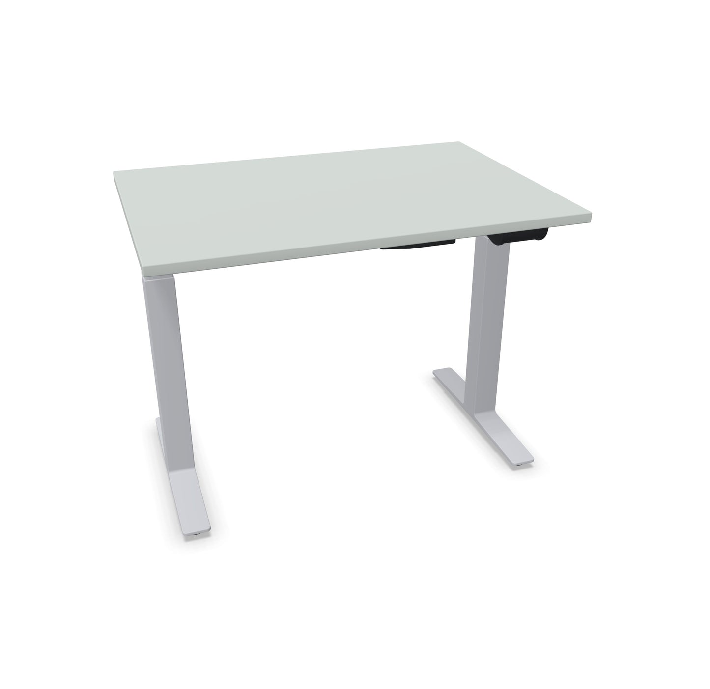 TALO.YOU Sitz-Steh-Schreibtisch mit Gaslift 1000x700mm Tischplatte Lichtgrau - Gestell Silbergrau - 6039094