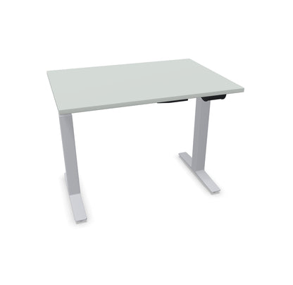 TALO.YOU Sitz-Steh-Schreibtisch mit Gaslift 1000x700mm Tischplatte Lichtgrau - Gestell Silbergrau - 6039094