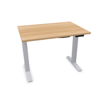 TALO.YOU Sitz-Steh-Schreibtisch mit Gaslift 1000x700mm Tischplatte Buchendekor - Gestell Silbergrau - 6039097