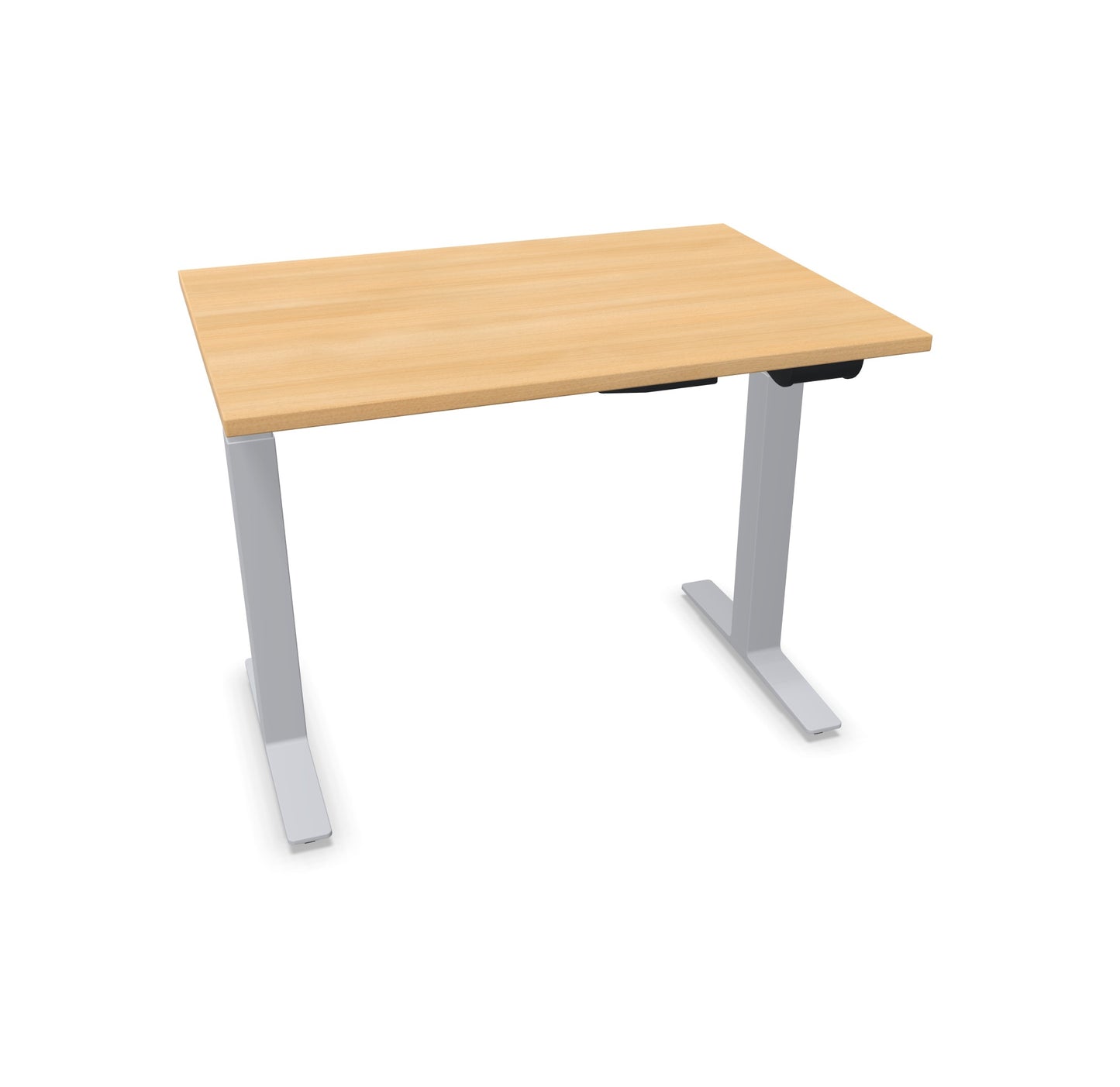 TALO.YOU Sitz-Steh-Schreibtisch mit Gaslift 1000x700mm Tischplatte Eichendekor - Gestell Silbergrau - 6039098
