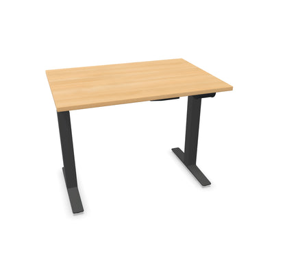 TALO.YOU Sitz-Steh-Schreibtisch mit Gaslift 1000x700mm Tischplatte Eichendekor - Gestell Anthrazit - 6039104