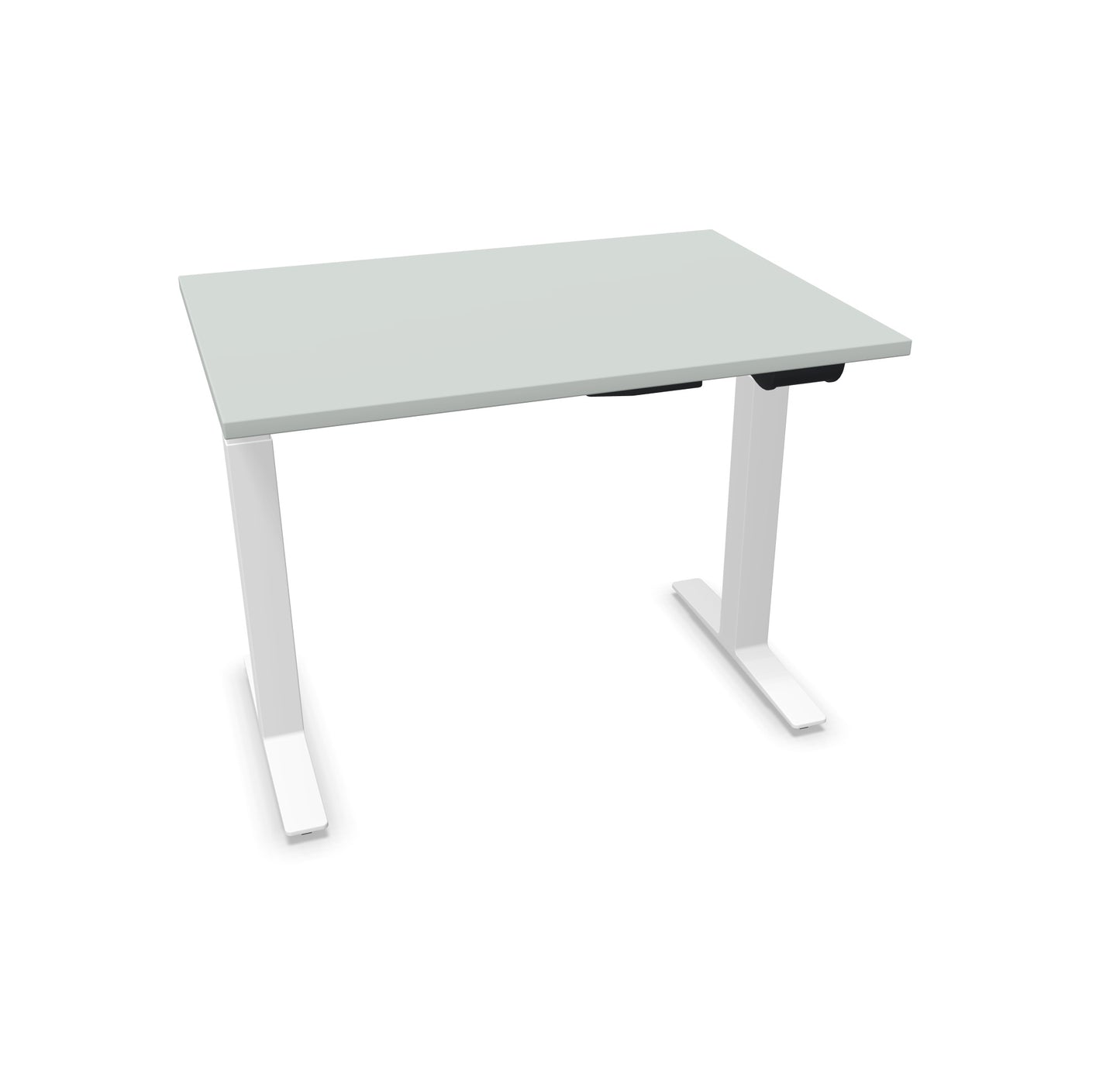 TALO.YOU Sitz-Steh-Schreibtisch mit Gaslift 1000x700mm Tischplatte Lichtgrau - Gestell Weiss - 6039106