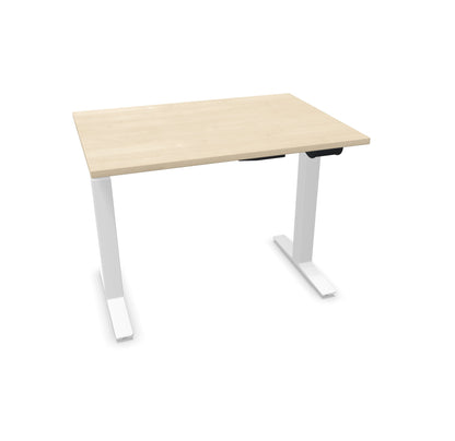 TALO.YOU Sitz-Steh-Schreibtisch mit Gaslift 1000x700mm Tischplatte Ahorndekor - Gestell Weiss - 6039107