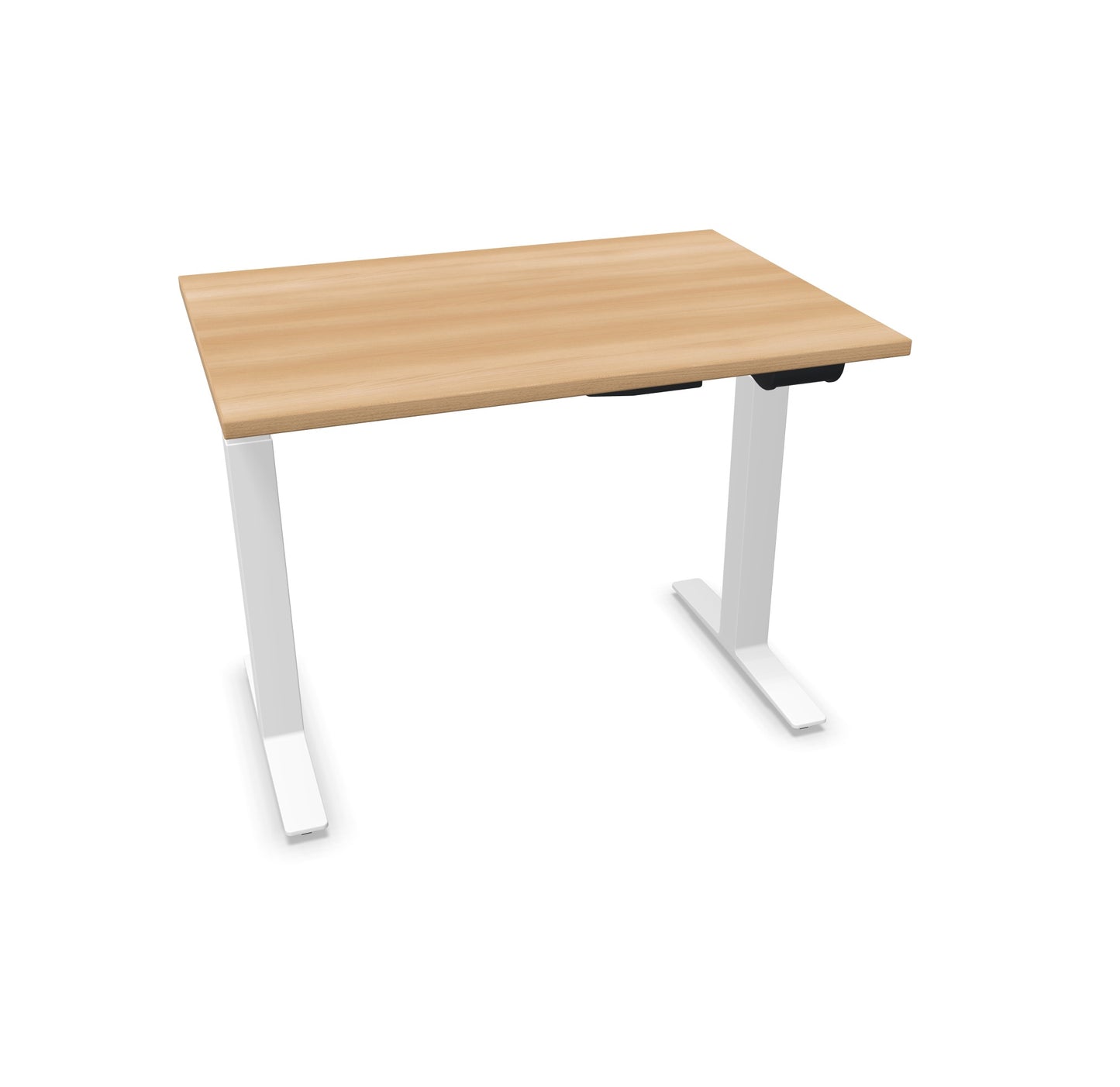 TALO.YOU Sitz-Steh-Schreibtisch mit Gaslift 1000x700mm Tischplatte Buchendekor - Gestell Weiss - 6039109