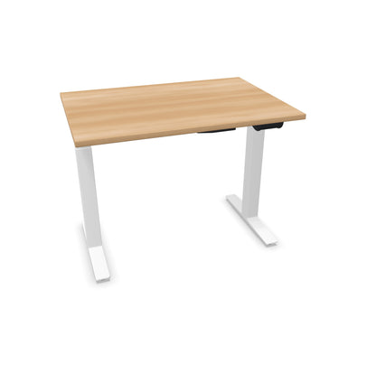 TALO.YOU Sitz-Steh-Schreibtisch mit Gaslift 1000x700mm Tischplatte Buchendekor - Gestell Weiss - 6039109