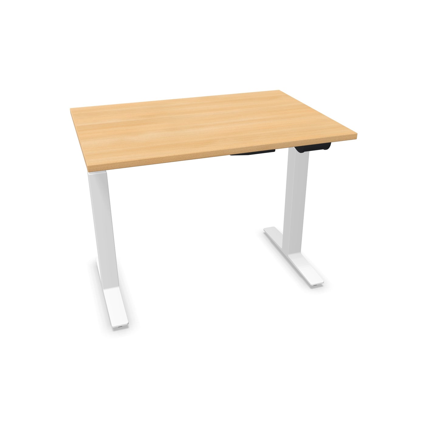 TALO.YOU Sitz-Steh-Schreibtisch mit Gaslift 1000x700mm Tischplatte Eichendekor - Gestell Weiss - 6039110