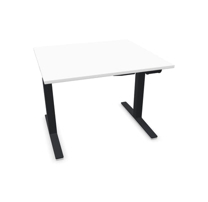 TALO.YOU Sitz-Steh-Schreibtisch mit Gaslift 1000x900mm Tischplatte Weiss - Gestell Schwarz - 6039111