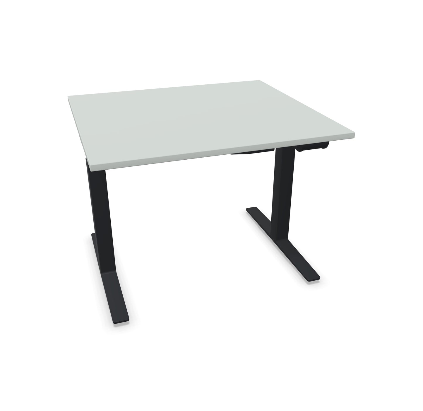 TALO.YOU Sitz-Steh-Schreibtisch mit Gaslift 1000x900mm Tischplatte Lichtgrau - Gestell Schwarz - 6039112