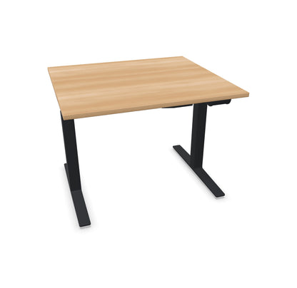 TALO.YOU Sitz-Steh-Schreibtisch mit Gaslift 1000x900mm Tischplatte Buchendekor - Gestell Schwarz - 6039115