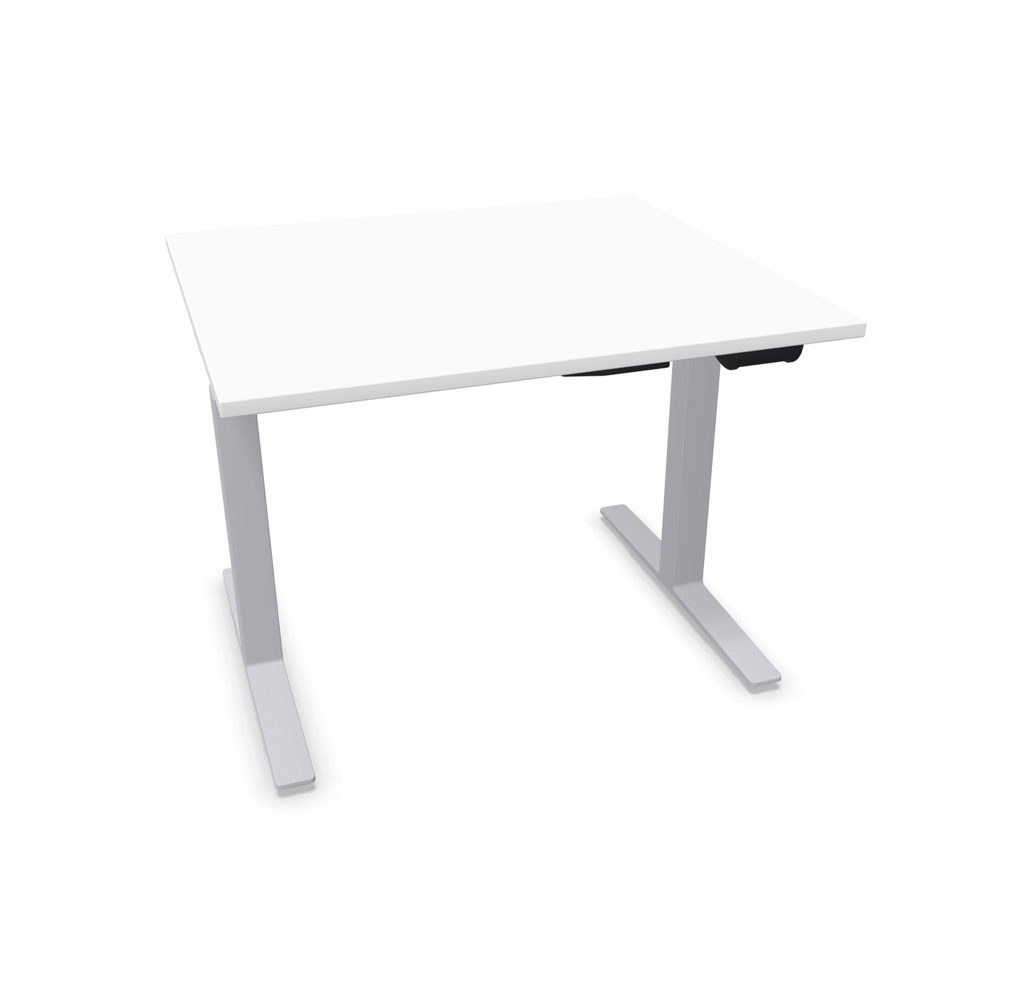 TALO.YOU Sitz-Steh-Schreibtisch mit Gaslift 1000x900mm Tischplatte Weiss - Gestell Silbergrau - 6039117