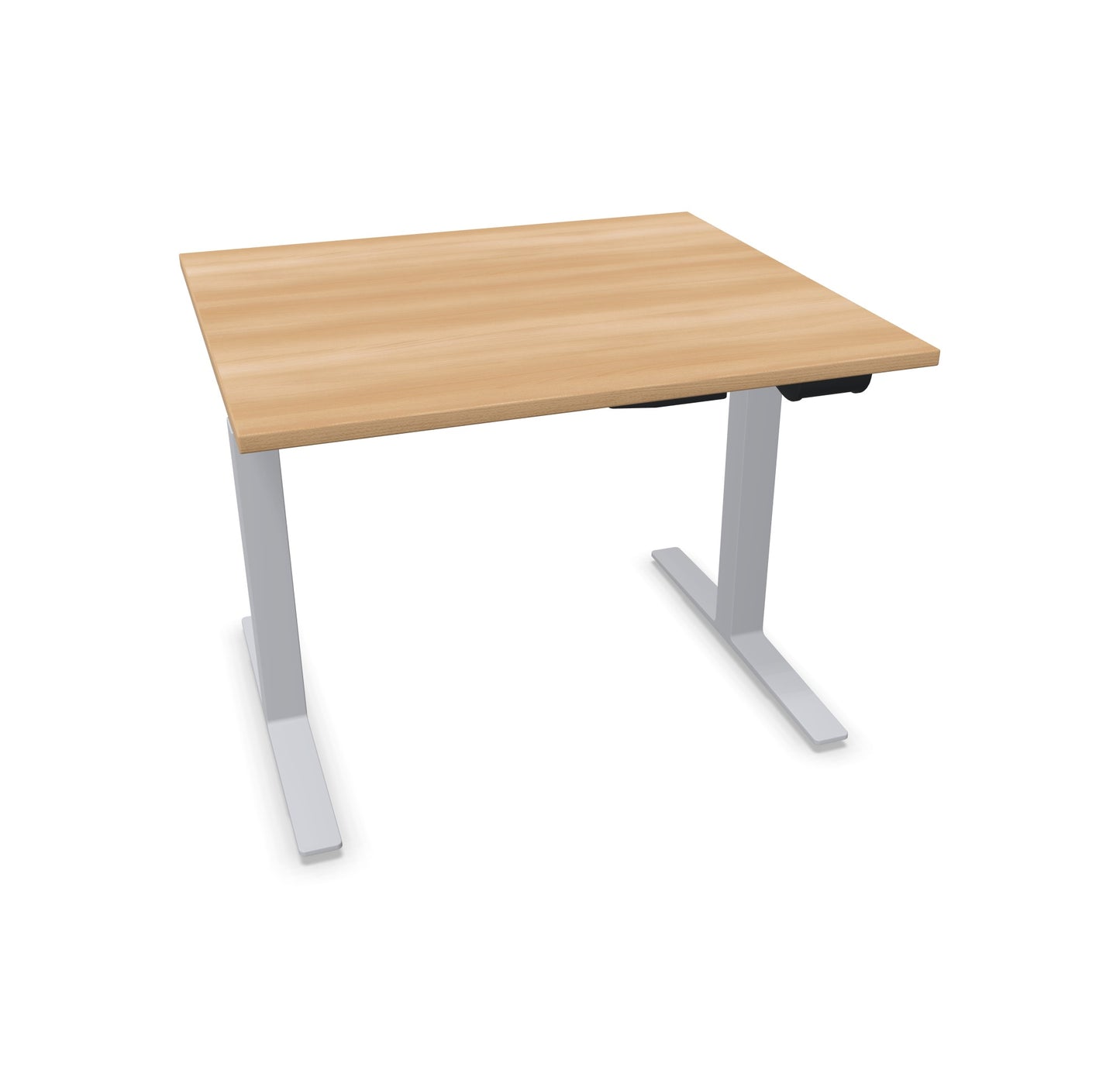TALO.YOU Sitz-Steh-Schreibtisch mit Gaslift 1000x900mm Tischplatte Buchendekor - Gestell Silbergrau - 6039121