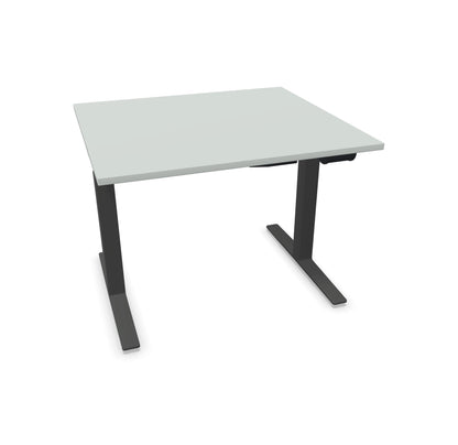 TALO.YOU Sitz-Steh-Schreibtisch mit Gaslift 1000x900mm Tischplatte Lichtgrau - Gestell Anthrazit - 6039124