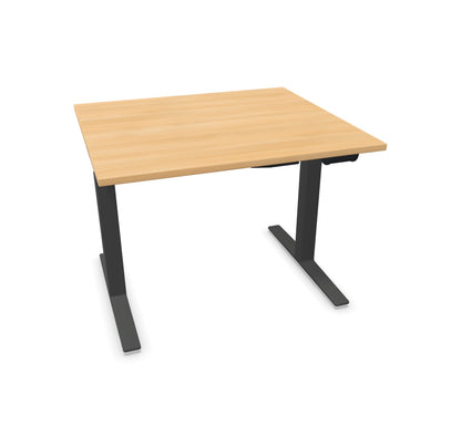 TALO.YOU Sitz-Steh-Schreibtisch mit Gaslift 1000x900mm Tischplatte Eichendekor - Gestell Anthrazit - 6039128