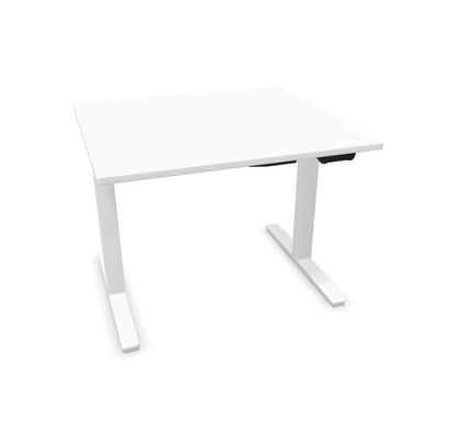 TALO.YOU Sitz-Steh-Schreibtisch mit Gaslift 1000x900mm Tischplatte Weiss - Gestell Weiss - 6039129