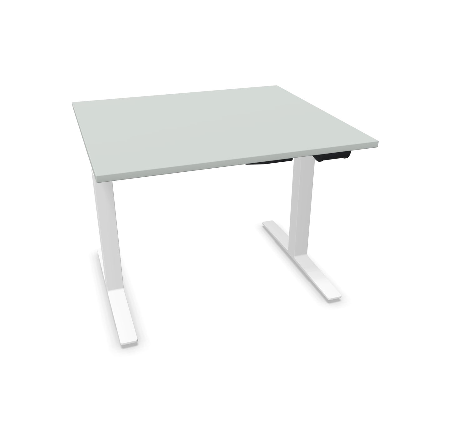 TALO.YOU Sitz-Steh-Schreibtisch mit Gaslift 1000x900mm Tischplatte Lichtgrau - Gestell Weiss - 6039130