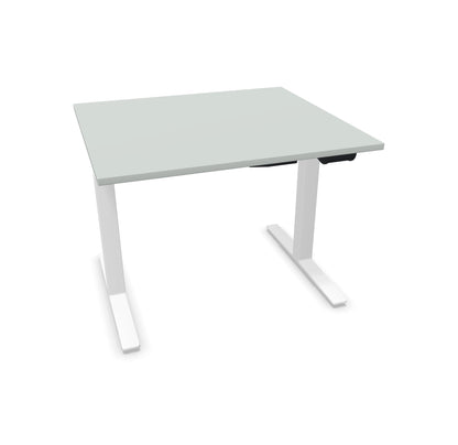 TALO.YOU Sitz-Steh-Schreibtisch mit Gaslift 1000x900mm Tischplatte Lichtgrau - Gestell Weiss - 6039130