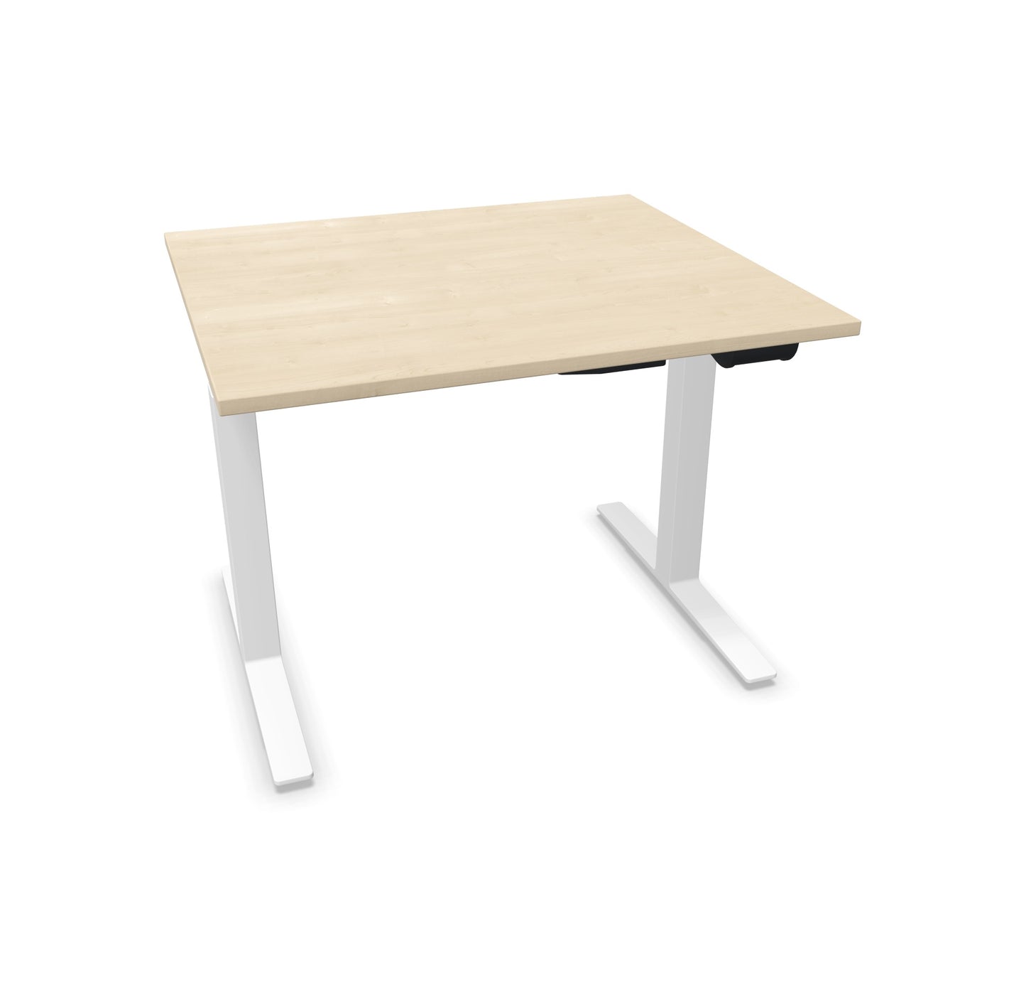 TALO.YOU Sitz-Steh-Schreibtisch mit Gaslift 1000x900mm Tischplatte Ahorndekor - Gestell Weiss - 6039131