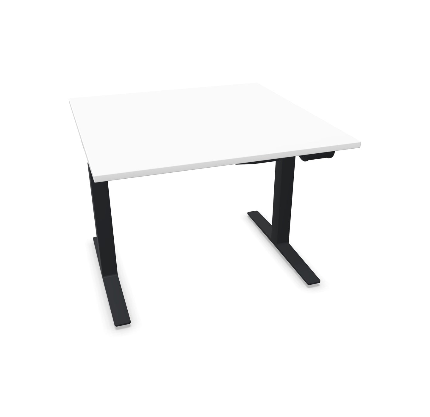 TALO.YOU Sitz-Steh-Schreibtisch mit Gaslift 1000x1000mm Tischplatte Weiss - Gestell Schwarz - 6039135