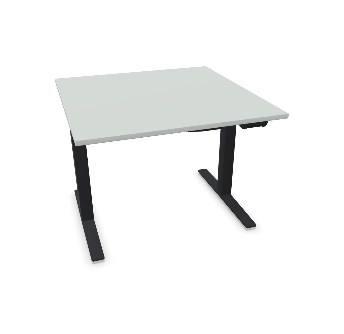 TALO.YOU Sitz-Steh-Schreibtisch mit Gaslift 1000x1000mm Tischplatte Lichtgrau - Gestell Schwarz - 6039136
