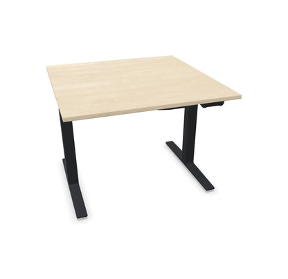 TALO.YOU Sitz-Steh-Schreibtisch mit Gaslift 1000x1000mm Tischplatte Ahorndekor - Gestell Schwarz - 6039137