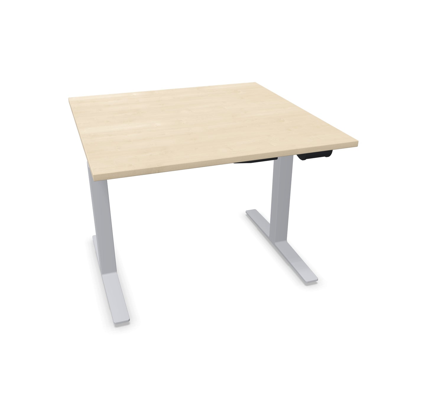 TALO.YOU Sitz-Steh-Schreibtisch mit Gaslift 1000x1000mm Tischplatte Ahorndekor - Gestell Silbergrau - 6039143