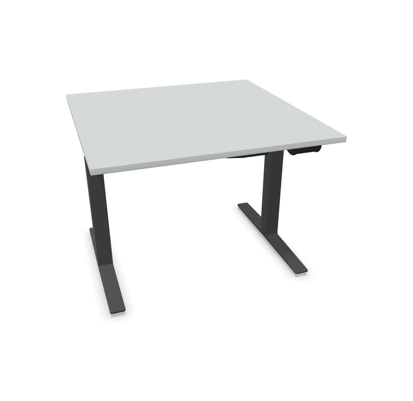 TALO.YOU Sitz-Steh-Schreibtisch mit Gaslift 1000x1000mm Tischplatte Lichtgrau - Gestell Anthrazit - 6039148