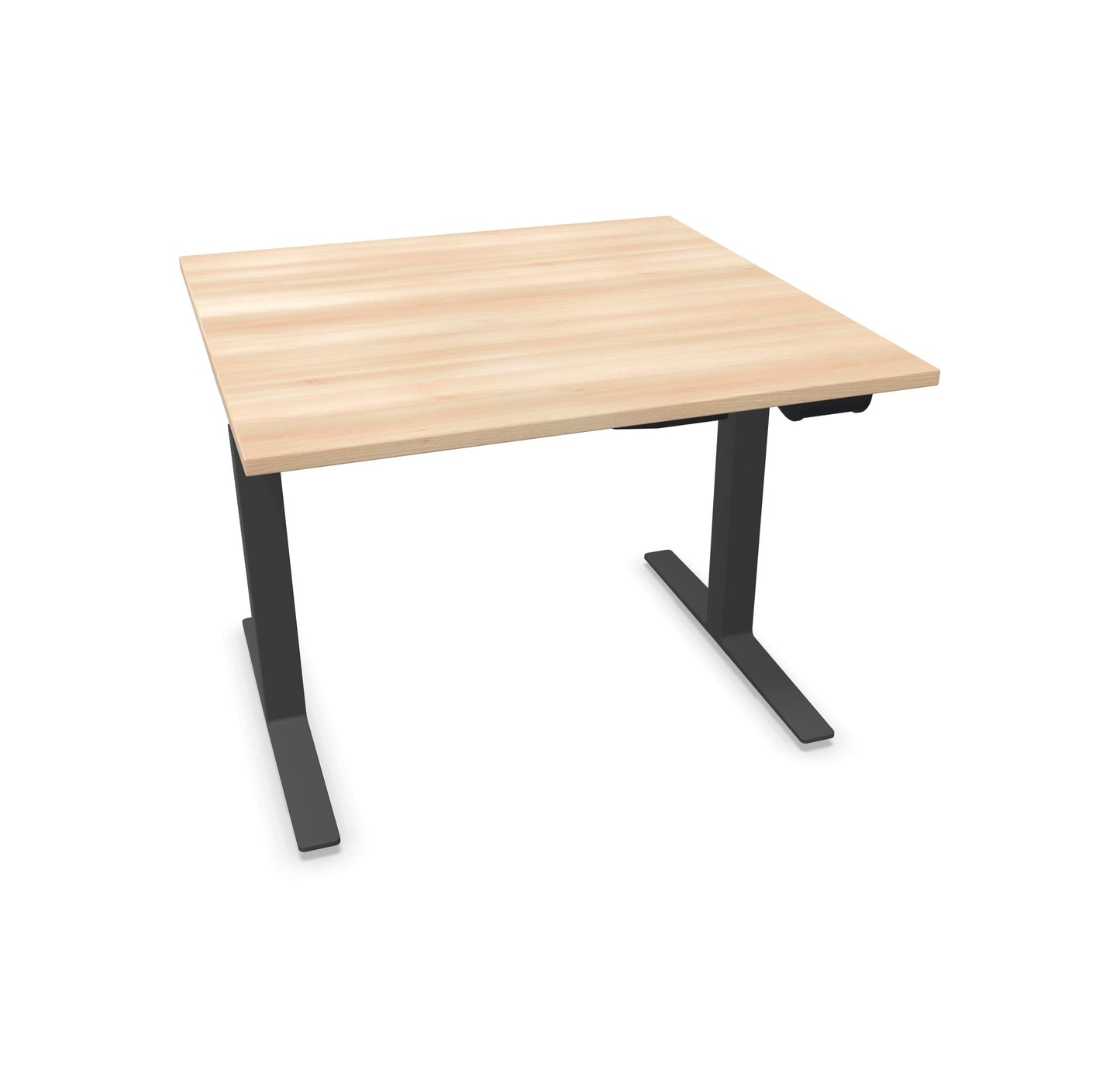 TALO.YOU Sitz-Steh-Schreibtisch mit Gaslift 1000x1000mm Tischplatte Akaziendekor - Gestell Anthrazit - 6039150