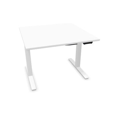 TALO.YOU Sitz-Steh-Schreibtisch mit Gaslift 1000x1000mm Tischplatte Weiss - Gestell Weiss - 6039153