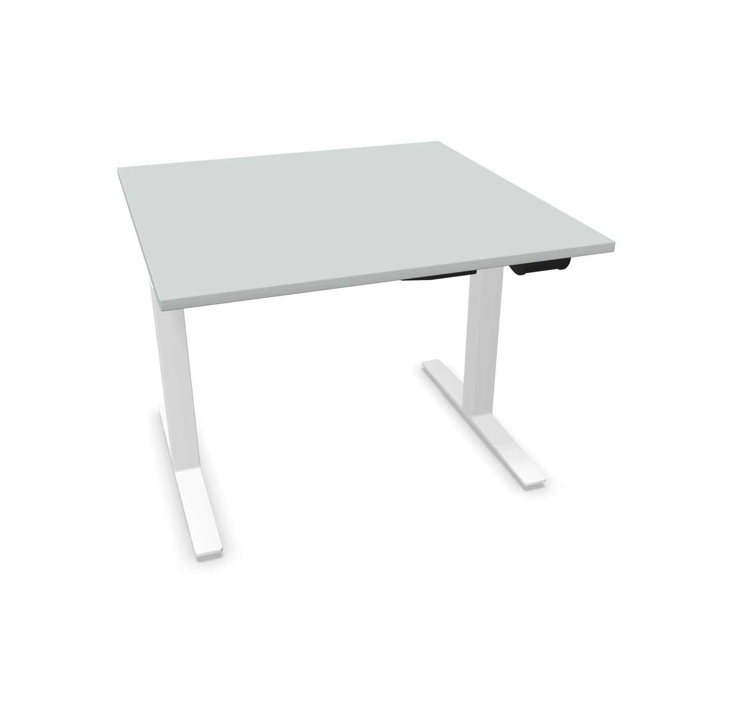 TALO.YOU Sitz-Steh-Schreibtisch mit Gaslift 1000x1000mm Tischplatte Lichtgrau - Gestell Weiss - 6039154