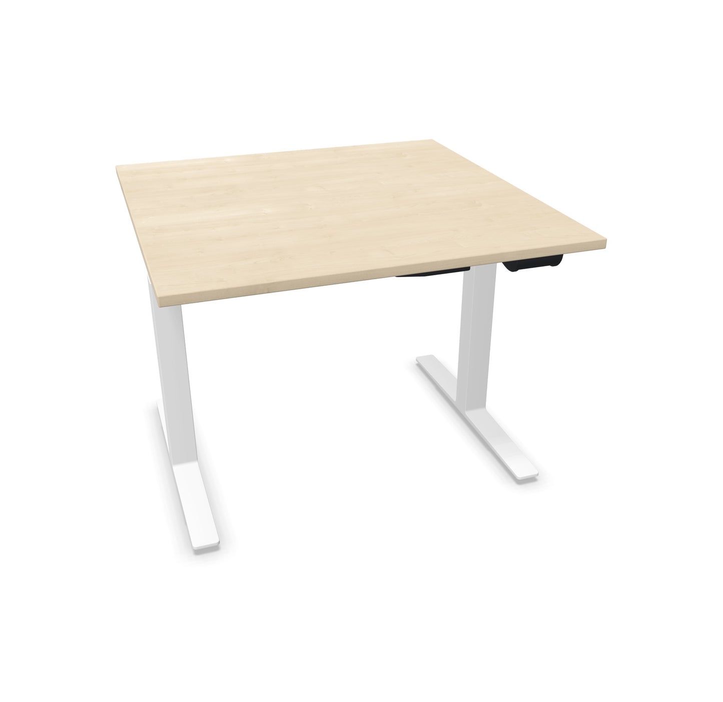 TALO.YOU Sitz-Steh-Schreibtisch mit Gaslift 1000x1000mm Tischplatte Ahorndekor - Gestell Weiss - 6039155