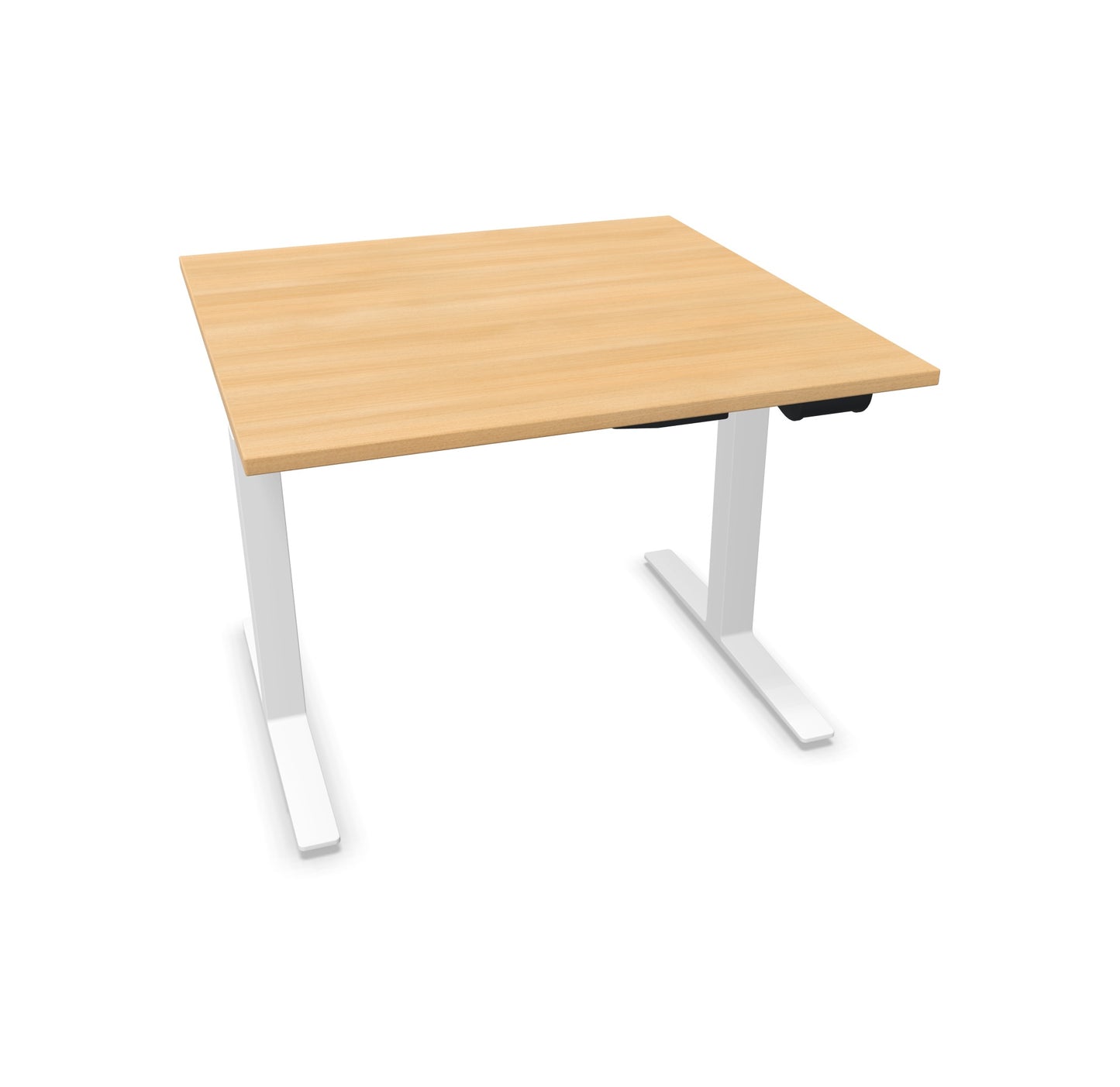 TALO.YOU Sitz-Steh-Schreibtisch mit Gaslift 1000x1000mm Tischplatte Eichendekor - Gestell Weiss - 6039158