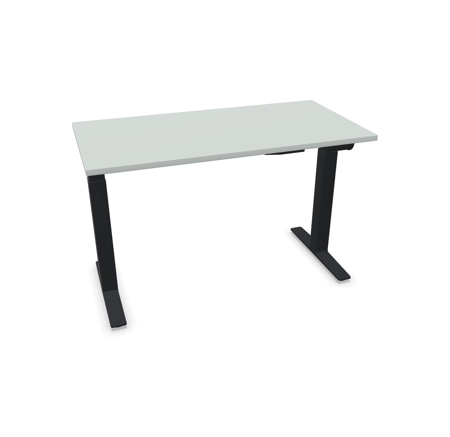 TALO.YOU Sitz-Steh-Schreibtisch mit Gaslift 1200x600mm Tischplatte Lichtgrau - Gestell Schwarz - 6039160